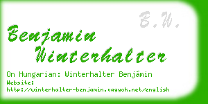 benjamin winterhalter business card